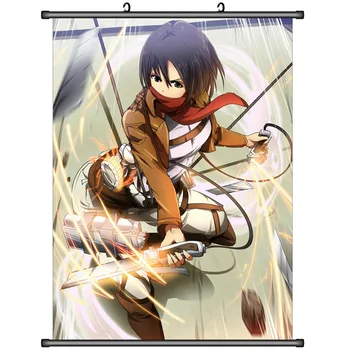 Japoneze Decorative de Imagine Anime Atac pe Titan Levi Ackerman & Eren Jaeger Keith Shadis Sasha Home Decor Perete Scroll Poster