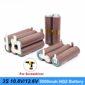 Baterie 18650 hg2 3000mAh 20amps pentru 10.8 v 12.6 v șurubelniță cu acumulator weld sudură bandă 3S 3S2P 12.6 v acumulator (personaliza)