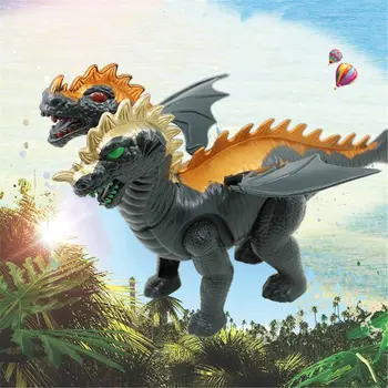 Două Capul Lumină Electrică Sunet Dinozauri De Jucărie Jucărie Cadou Jurassic