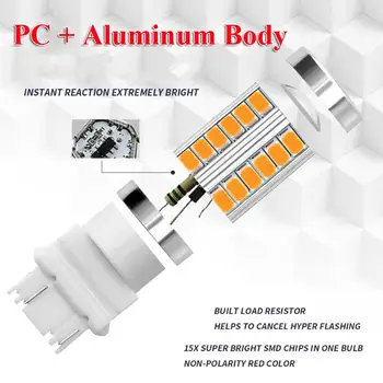 4buc Amber LED-uri Faruri 3157 3457 3057 Semnal 33SMD Backup Inversă Coada Rândul său, LED-uri Bec