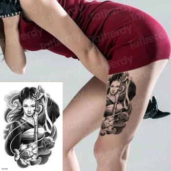 6 BUC/pachet tattoo & body art femeile japoneze tatuaj mare negru stretch încheietura brațului maneca model de transfer de apă picior tatuaj