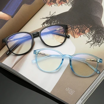 Lumina albastra Anti-ochelari femei obiectiv clar ochelari de calculator bărbați Anti Blue Ray Ochelari de cal Ecran de Blocare Pahare Rotunde ochelari de citit