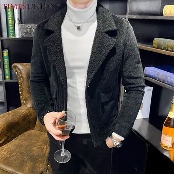 Stil Britanic Haina De Iarna Pentru Bărbați De Lână Sacou Gros Coreean Casual Sociale Palton De Înaltă Calitate Canadiană Jachete Barbati