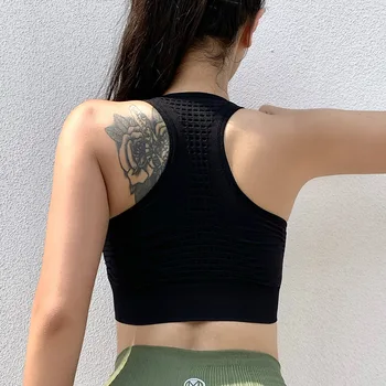 2020 Nou Sutien de Sport Spate Solid Yoga Rezervor de Top pentru Femei Fitness Push-up Sport rezistent la Șocuri fără Sudură Tricou Execută Antrenament Rapid Uscat Vesta