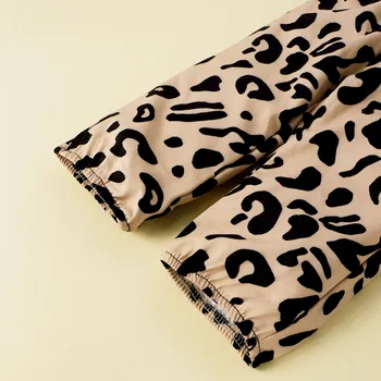 Vara Copilul Leopard Costum fără Mâneci Gât Culturilor Sus Talie Elastic Bowknot Pantaloni Lungi Fete Haine 1-4Y