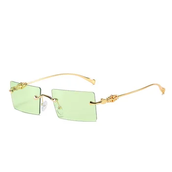 Doamnă de lux ochelari de Soare Moda Pătrat Mic Nuante pentru Femei Brand fără rame, Ochelari de Soare Femei Partid Decorative UV400 Ochelari