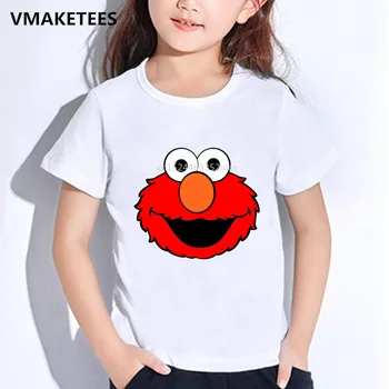 Copii Vara Maneca Scurta Fete si Baieti T shirt Sesame Street-Elmo Desene animate de Imprimare pentru Copii T-shirt pentru Copii Amuzante Haine