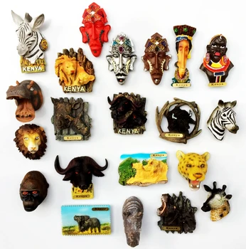 Manual Pictate Kenyan Animale 3D Magneți de Frigider Turism, magazin de Suveniruri Frigider Autocolante Magnetice Cadou