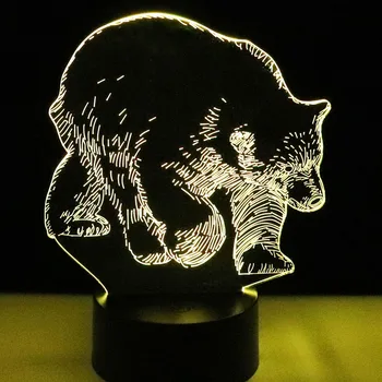 3D LED Lumina de Noapte Urs Polar cu 7 Culori deschise pentru Decorațiuni interioare Lampa de Vizualizare Uimitoare Iluzie Optică Minunat
