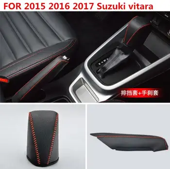Din Piele Capac de Schimbare a vitezelor RO Gear Capac Cap Butonul de Schimbare PENTRU 2016 2017 Suzuki vitara Masina de styling