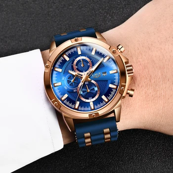 2020 Nou Mens Ceasuri de Top de Brand de ceasuri de Lux Barbati Militare rezistent la apa curea Silicon Cuarț Încheietura mîinii Ceas Pentru Bărbați Sport Cronograf