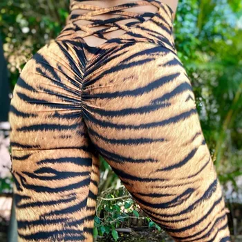 Femei Yoga Colanti Casual Leopard de Imprimare Talie Mare Gol Cross Sport Fitness Pantaloni de Yoga Ghemuit Dovada Jambiere