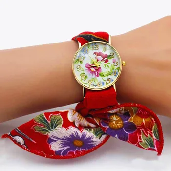 Shsby Noi flori Doamnelor Pânză încheietura mîinii ceas pentru femei de moda rochie ceas de înaltă calitate cuarț fete dulci ceas tesatura ceas