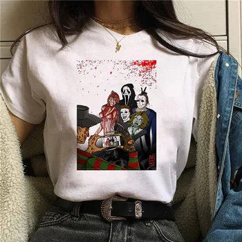 LUSLOS Camiseta Femei Tricou Pennywise Michael Myers Jason Voorhees Halloween Femei Tricou Top Ouija Tricou