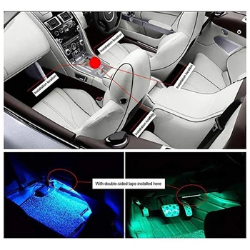 Masina de styling de la Distanță fără Fir/Muzica/Voice Control Podea Interior Picior Decor de Tigari de Lumina LED Atmosfera RGB Neon LampStrip