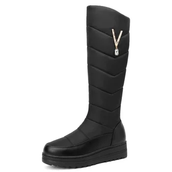 ASUMER 2020 New sosire ține de cald cizme de zapada pentru femei platforma genunchi ridicat cizme de moda cu fermoar gros de blană doamnelor cizme de iarna pantofi
