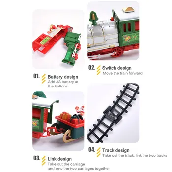 Crăciun Electric vagon de Tren Jucărie pentru Copii Electric Jucărie Tren Set de Curse de Transport Rutier Jucării