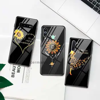 Vara Daisy Floarea-soarelui Floare de Caz Pentru Samsung Galaxy A51 A71 5G UW A50 A70 A21 A21s A11 A31 A41 A10 A30 A40 A81 A91 Sticlă Coque