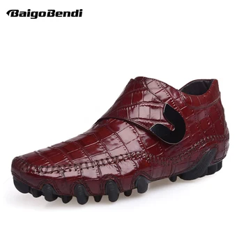 Moda Crocodile Print Mocasini Barbati Caracatiță Pantofi Casual Cârlig Buclă Din Piele Oxfords Om De Afaceri Pantofi De Agrement