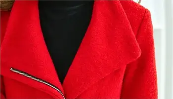 Îngroșarea Cald De Lână Sacou Femei Haine Noi 2021 Jachete Femei De Haină De Lână Scurtă Subțire De Sex Feminin De Îmbrăcăminte Negru Rosu
