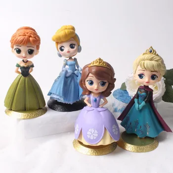 17CM Disney Princess Jucarii Frozen 2 Elsa Anna Sophia Cifrele de Acțiune QPosket PVC Model de Colectie Cadouri Pentru Copii