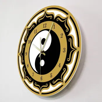 Simbolul Yin Yang Modern Ceas De Perete Filozofia Chineză Taoist Amuleta Arta De Perete Spiritualitate Decor Acasă Mișcarea Tăcut Perete Ceas