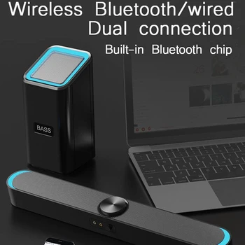 Noi D-238 Bluetooth Bara de Sunet Wireless Difuzor de Bass Subwoofer 4D Stereo Buton Desktop PC-ul de 3.5 MM a Viziona Filme