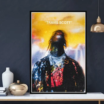 Travis Scott Astroworld Hip-Hop, Muzica Rap Star Album Printuri Pictura Arta de Perete Imagini Living Home Club BAR Decor