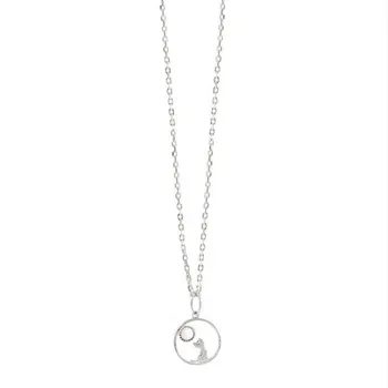 LULU-PORC Hot Nou Moda de Argint 925 Ecklace Populare de Pisică Colier Simplu, Dragut Proaspete Guler Lanț C065