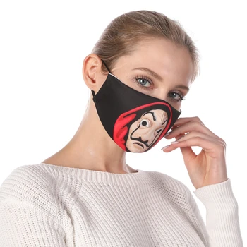 Zohra Dali Masca de Imprimare Reutilizabile de Protecție PM2.5 Filtru De Gura Masca Anti Praf Masca Vânt Reglabil Măști De Față