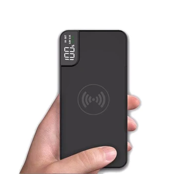 Portabil Power Bank 10000mAh Extern Baterie Încărcător Wireless Qi Poverbank Display Digital Powerbank Pentru iPhone Xiaomi Samsung