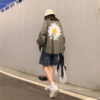 NiceMix BRIT GRAFICĂ femei sacou haina Toamna anului 2020 liber bomber jacket womens flora imprimare carouri haina cu maneca lunga