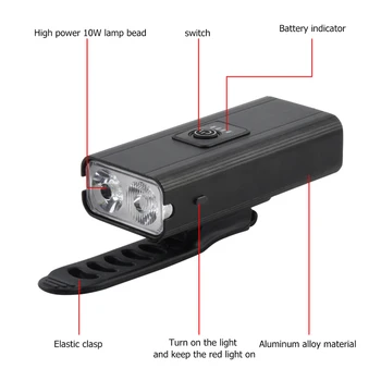 T6 LED Biciclete Lumina USB Reîncărcabilă 2400mAh Biciclete Lumina IP45 Impermeabil MTB Drum de Munte cu Bicicleta Lampă Față Lanterna Power Bank