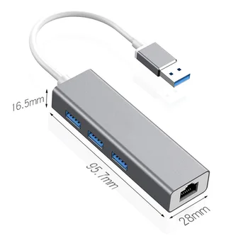 OUTMIX 4 Porturi USB 3.0 Type-C HUB USB 3.0 la 100 Mbps RJ45 Ethernet Adaptor de Rețea pentru Laptop MacBook Pro PC Accesorii