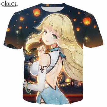 Picătură de Transport maritim Joc Azur Lane T Shirt Barbati Femei Imprimare 3D Anime Fata Maneca Scurta Tricou Hip Hop Streetwear Plus Dimensiunea Pulover