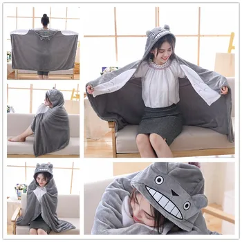 145*70cm Jucărie de Pluș Umplute Totoro Afara Pătură Mantys Cape Pentru Copii Băiat Prietena de naștere. Xmas Cadouri de Anul Nou