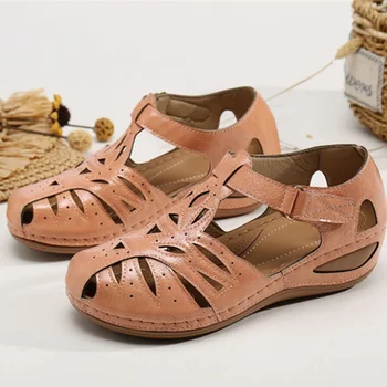 MCCKLE Femei Sandale Pantofi de Vara Gol Cârlig Buclă Casual Doamnelor Pene Platforma Femeie, Plus Dimensiune Moda 2021 Retro Sandalias