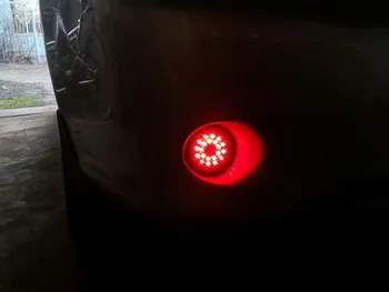 2 BUC 5.8 cm Rosu Lentilă LED Bara Spate Reflector Lumina de Ceata Coada de Lampa Frana pentru Toyota Sequoia Highlander ZRR70 Noah, Voxy