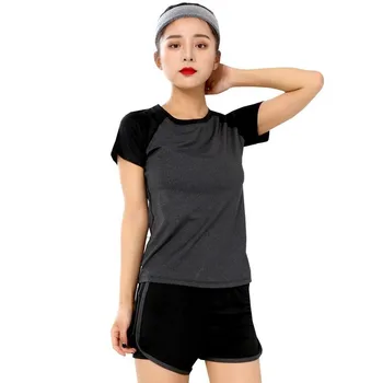Femeile Respirabil Sport Solid Costum Sport T-shirt, Pantaloni Scurți Yoga Set Haine de Fitness Rula Jogging Sport Set Sportwear Trening