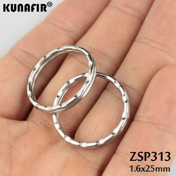 25mm din otel inoxidabil de moletat cheie-inel de Cheie Lanț de bijuterii Split brelocuri DIY accesorii piese 100buc ZSP313