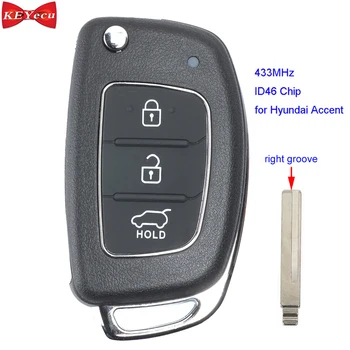 KEYECU pentru Hyundai Accent 2016 de la Distanță Telecomanda 433MHz ID46 Chip