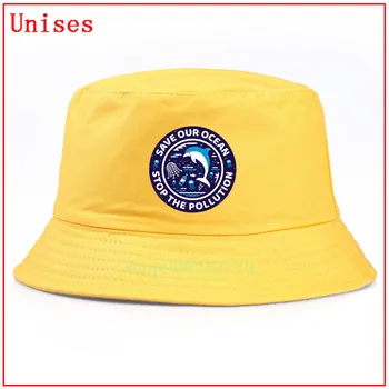 Salvați Oceanul Opri Poluarea Delfin pescar pălărie hip hop panama capac pălărie găleată de pescuit pălărie femei pălărie de vară pyjamas