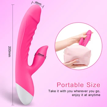 10 Viteza Rabbit Vibrator Vibrator G-Spot Stimulare Clitoris Masaj Dublu Vibrator USB Reîncărcabilă Bagheta Adult Jucării Sexuale pentru Femei
