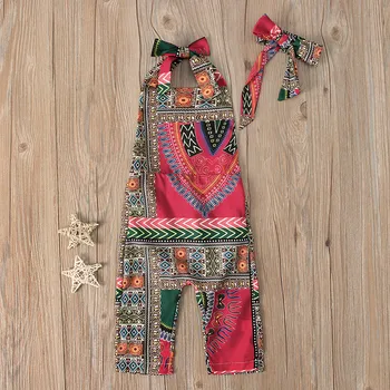 Rochie de vara fata de Vara Copilul copil Fete fără Mâneci Dashiki Africane Romper Salopeta Haine vestidos infantiles