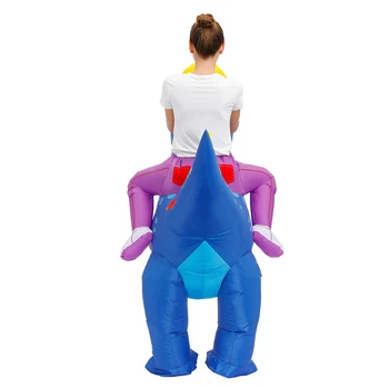 Noi Purim Dinozaur Gonflabil Costume de Halloween Cosplay Costum Albastru T-rex Mascota Partidului Rol Disfraz pentru Adult Copii