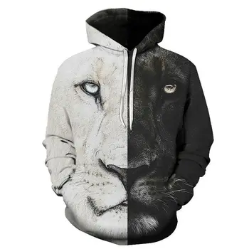 2020 Hotsale Toamna Iarna Moda Animal Tigru, Leu și Gorill 3D Print Hoodie Bărbați Femei Tricou Modele cu Gluga