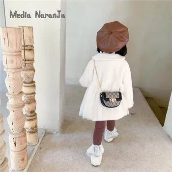 2020 Nou Toamna Iarna Stil coreean Fete de Moda pentru Copii Dihor Haină de Lână copil drăguț haine