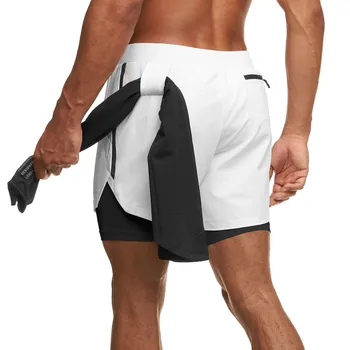 Fitness pentru bărbați de Baschet, pantaloni Scurți, Strat Dublu Ușoare de Funcționare Jambiere cu Buzunare pentru Tineret Băieți Bărbați 5 Culori Marimea M-3XL