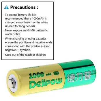 Delipow 4buc AA 1.2 V 1000mAh Ni-Mh LSD Baterie Reîncărcabilă cu Supapa de Siguranta pentru Jucarii /Jocuri /MP3 /Jucarii /CD WALKMAN