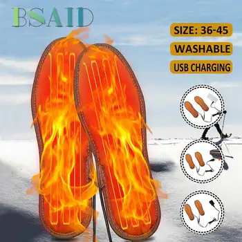 36-45 de Metri Unisex USB Reîncărcabilă Electrice Incalzite Pantofi cu Tălpi interioare de Iarnă mai Calde de Încălzire Pad de Încărcare Încălzire Branț